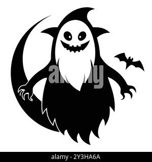 Spaventose silhouette fantasma per Halloween. Illustrazione Vettoriale