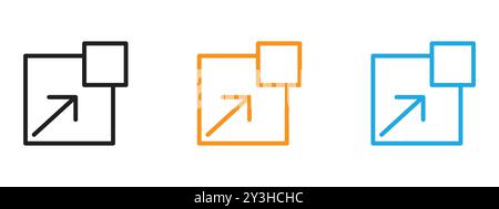 Insieme di logo vettoriale icona pop-up per l'interfaccia utente dell'app Web Illustrazione Vettoriale