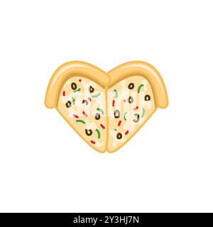 Illustrazione a forma di cuore di Pizza Vector Illustrazione Vettoriale