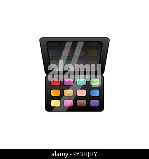 Illustrazione vettoriale della tavolozza delle ombre colorate Illustrazione Vettoriale