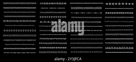 Set divisori per scarabocchi disegnati a mano Illustrazione Vettoriale