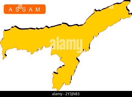 Mappa di stato dell'India con il nome Illustrazione Vettoriale