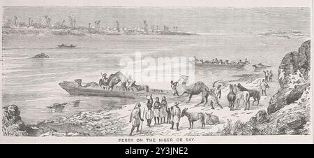 TRAGHETTO SUL NIGER O DIRE. Immagine tratta da pagina 153 di 'vagabondaggi in ogni clima; o, viaggi, viaggi, e avventure in tutto il mondo ... Un sequel di "la Terra delineata con penna e matita" ... Con ... illustrazioni, ecc' Foto Stock