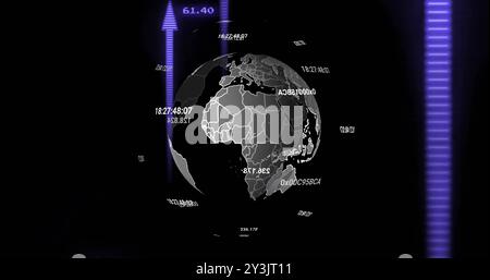 Immagine dell'elaborazione dei dati finanziari in tutto il mondo Foto Stock