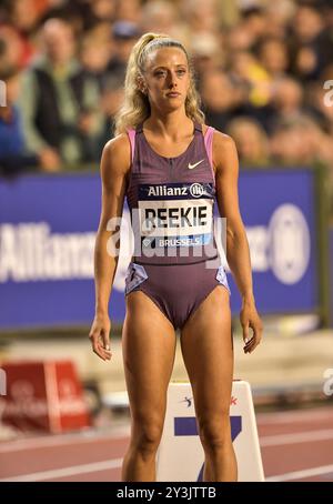 Jemma Reekie della Gran Bretagna gareggia nella gara femminile dei 800 m alle finali di atletica della Memorial Van Damme Diamond League al King Baudouin Stadium Foto Stock