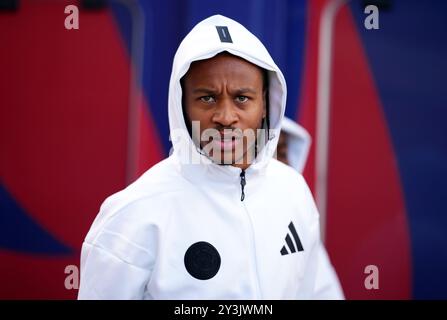 Bobby Decordova-Reid di Leicester City arriva per la partita di Premier League a Selhurst Park, Londra. Data foto: Sabato 14 settembre 2024. Foto Stock