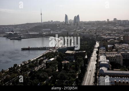 Baku, Azerbaigian. 14 settembre 2024. Azione in condizioni di scarsa illuminazione. 14.09.2024. Formula 1 World Championship, Rd 17, Azerbaijan Grand Prix, Baku Street Circuit, Azerbaijan, giorno di qualificazione. Il credito fotografico dovrebbe essere: XPB/Alamy Live News. Foto Stock