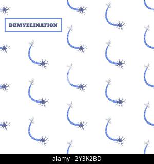 Manifesto di consapevolezza della malattia demielinizzante del modello dei neuroni Illustrazione Vettoriale