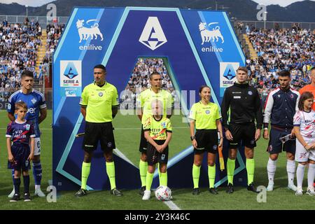 Como, Italia. 24 agosto 2024. Como's Start durante la partita di calcio di serie A Enilive 2024/2025 tra Como e Bologna allo stadio Giuseppe Sinigaglia di Como - sabato 14 settembre 2024. Sport - calcio. (Foto di Antonio Saia/LaPresse) credito: LaPresse/Alamy Live News Foto Stock