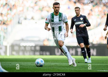 MOENCHENGLADBACH, GERMANIA - 14 SETTEMBRE 2024: Kevin Stoeger, partita di calcio della Bundesliga Borussia Moenchengladbach vs VfB Stuttgart al Borussia Park crediti: Vitalii Kliuiev/Alamy Live News Foto Stock