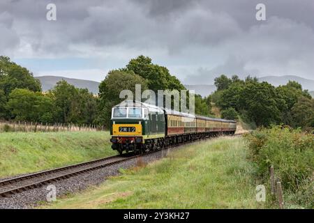 Beyer Peacock Hymek D7017 si avvicina al Leigh Wood Crossing Foto Stock