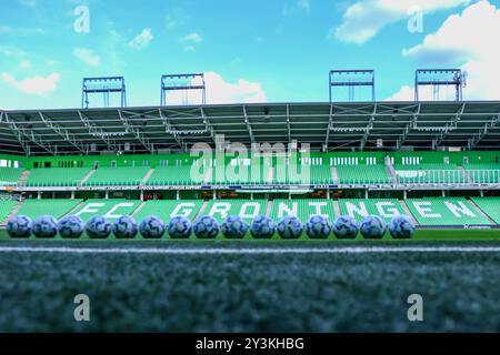 Groninga, Paesi Bassi. 14 settembre 2024. GRONINGA, PAESI BASSI - 14 SETTEMBRE: Durante l'incontro olandese Eredivisie tra il Groningen e il Feyenoord all'Euroborg il 14 settembre 2024 a Groninga, Paesi Bassi. (Foto di Pieter van der Woude/Orange Pictures) credito: Orange Pics BV/Alamy Live News Foto Stock