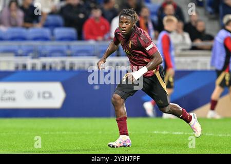 Johan Bakayoko (19) del Belgio nella foto di una partita di calcio tra le squadre nazionali francesi, chiamate les Bleus e Belgio, chiamate i Red Devils nella seconda partita del girone A2 della UEFA Nations League , venerdì 9 settembre 2024 a Lione, Francia . Foto Sportpix | David Catry Foto Stock