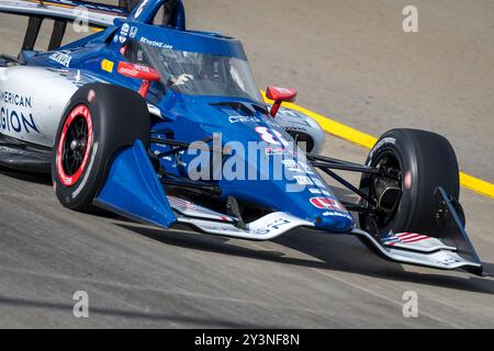 Libano, Tn, Stati Uniti. 14 settembre 2024. LINUS LUNDQVIST (R) (8) (SWE) di Stoccolma, Svezia, pratica per il Big Machine Music City Grand Prix presentato da Gainbridge al Nashville Superspeedway in Libano, Tennessee. (Credit Image: © Walter G. Arce Sr./ASP via ZUMA Press Wire) SOLO PER USO EDITORIALE! Non per USO commerciale! Foto Stock