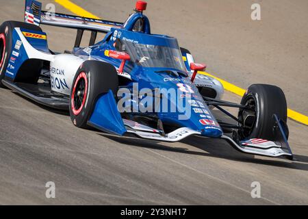 Libano, Tn, Stati Uniti. 14 settembre 2024. LINUS LUNDQVIST (R) (8) (SWE) di Stoccolma, Svezia, pratica per il Big Machine Music City Grand Prix presentato da Gainbridge al Nashville Superspeedway in Libano, Tennessee. (Credit Image: © Walter G. Arce Sr./ASP via ZUMA Press Wire) SOLO PER USO EDITORIALE! Non per USO commerciale! Foto Stock