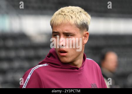 Rubin Colwill di Cardiff City durante la partita del Campionato Sky Bet tra Derby County e Cardiff City al Pride Park di Derby, sabato 14 settembre 2024. (Foto: Jon Hobley | mi News) crediti: MI News & Sport /Alamy Live News Foto Stock