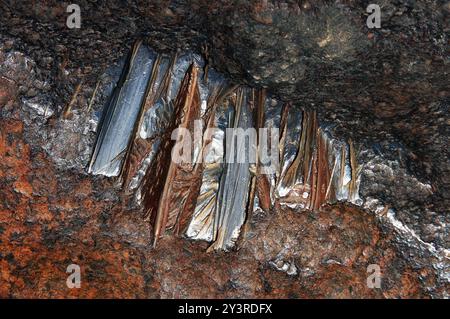 Primo piano della superficie del meteorite Hoba in Namibia. Foto Stock