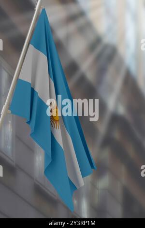 Bandiera nazionale dell'Argentina. Rendering 3D. Foto Stock