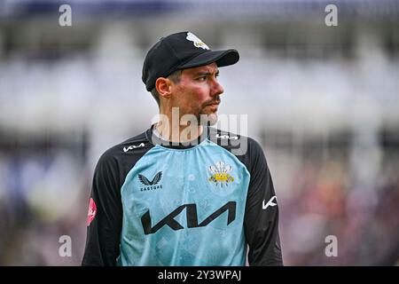 Edgbaston, Birmingham, Regno Unito. 14 settembre 2024. Vitality Blast T20 League Cricket Finals Day; semifinale, Surrey, Somerset; Rory Burns of Surrey Credit: Action Plus Sports/Alamy Live News Foto Stock