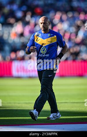 Edgbaston, Birmingham, Regno Unito. 14 settembre 2024. Vitality Blast T20 League Cricket Finals Day; semifinale, Gloucester, Sussex; Tymal Mills of Sussex Credit: Action Plus Sports/Alamy Live News Foto Stock