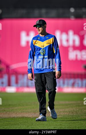 Edgbaston, Birmingham, Regno Unito. 14 settembre 2024. Vitality Blast T20 League Cricket Finals Day; semifinale, Gloucester, Sussex; Daniel Hughes del Sussex Credit: Action Plus Sports/Alamy Live News Foto Stock