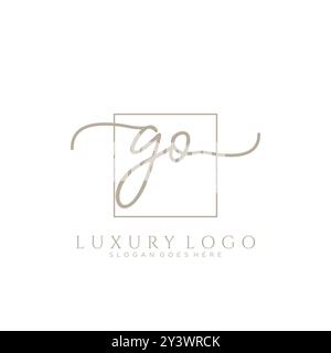 VAI disegno iniziale del logo della scrittura a mano Illustrazione Vettoriale