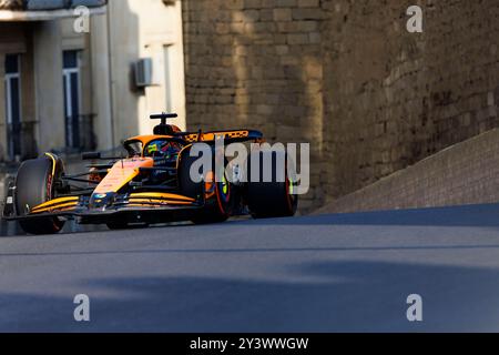 Circuito cittadino di Baku, Baku, Azerbaigian. 14 settembre 2024. Formula 1 Azerbaijan Grand Prix 2024; giorno di qualificazione; numero 81 McLaren driver Oscar Piastri durante le sessioni di qualificazione Credit: Action Plus Sports/Alamy Live News Foto Stock