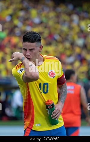 10 settembre 2024: Metropolitano Robert Melendez, Barranquilla, Colombia: Qualificazione ai Mondiali 2026, Colombia contro Argentina: James Rodríguez colombiano celebra il suo gol Foto Stock