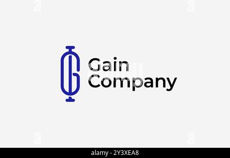 Lettera del logo G e i Line. Semplice, minimalista e moderno. File modificabile Illustrazione Vettoriale