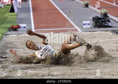 Bruxelles, Belgio. 14 settembre 2024. Larissa Iapichino partecipa alla finale di salto lungo femminile al Diamond League 2024 di Bruxelles, in Belgio, 14 settembre 2024. Crediti: Zhao Dingzhe/Xinhua/Alamy Live News Foto Stock