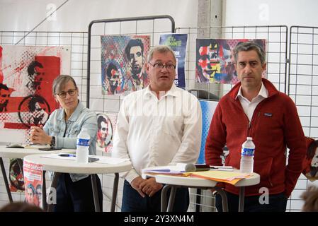 Bretigny, Francia. 14 settembre 2024. Francois Ruffin durante la "Fete De l'Humanite 2024" il 14 settembre 2024 a Bretigny sur Orge, Francia. Foto di Pierrick Villette/ABACAPRESS. COM credito: Abaca Press/Alamy Live News Foto Stock