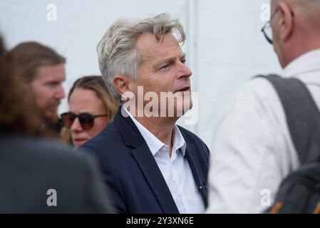 Bretigny, Francia. 14 settembre 2024. Fabien Roussel durante la "Fete De l'Humanite 2024" il 14 settembre 2024 a Bretigny sur Orge, Francia. Foto di Pierrick Villette/ABACAPRESS. COM credito: Abaca Press/Alamy Live News Foto Stock