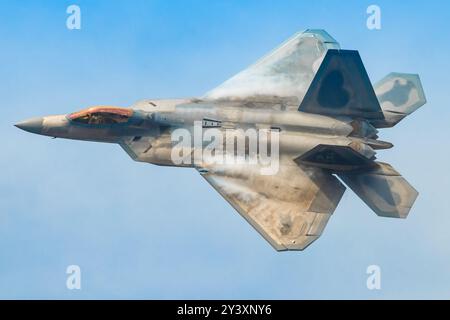 Canada, Abbotsford 12 agosto 2024: Raptor F22 dell'USAF all'Abbotsford Airshow Foto Stock