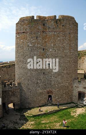 Situato a Canakkale, Turchia, il castello di Kilitbahir fu costruito nel XV secolo. Foto Stock