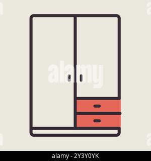 Icona vettoriale armadietto. Simbolo grafico per design di mobili, siti Web e app, logo, app, interfaccia utente Illustrazione Vettoriale