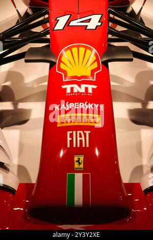 Fernando Alonso's 2012 Ferrari F2012 Formula 1 auto in mostra al Museo e circuito di Oviedo Asturias Spagna Foto Stock