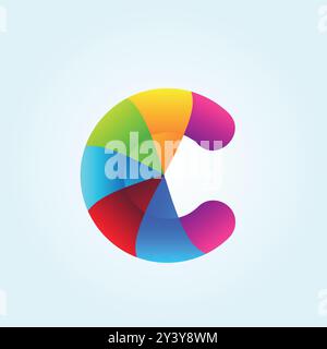 Design con logo Letter C colorato Illustrazione Vettoriale