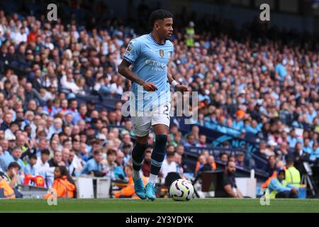 Manchester, Regno Unito. 14 settembre 2024. Savinho of Manchester City durante la partita Manchester City FC vs Brentford FC English Premier League all'Etihad Stadium, Manchester, Inghilterra, Regno Unito il 14 settembre 2024 Credit: Every Second Media/Alamy Live News Foto Stock
