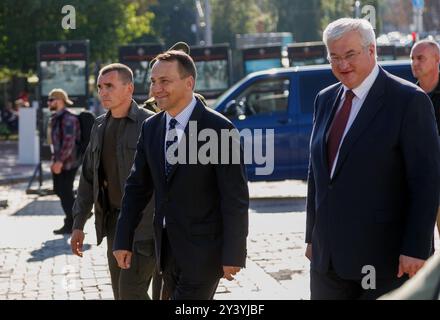 Non esclusiva: KIEV, UCRAINA - 13 SETTEMBRE 2024 - Ministro degli affari Esteri della Repubblica di Polonia Radoslaw Sikorski e Ministro degli Esteri Foto Stock