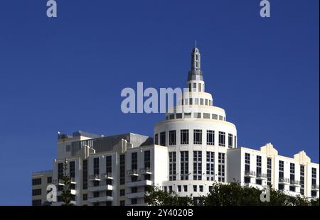 Edificio storico Art Deco a Miami South Beach, Florida, Stati Uniti, Nord America Foto Stock