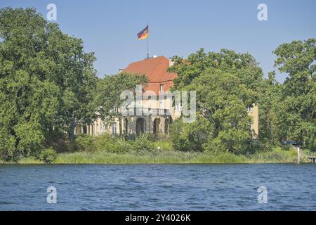 Borsig Villa, penisola di Reiherwerder, Tegeler SEE, Tegel, Reinickendorf, Berlino, Germania, Europa Foto Stock