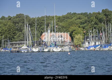 TSC Tegeler SEE-Club, molo, grosse malche, Tegeler SEE, Tegel, Reinickendorf, Berlino, Germania, Europa Foto Stock