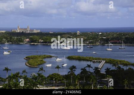 Vista aerea di West Palm Beach, Florida, Stati Uniti. Vista aerea di West Palm Beach, Florida, Stati Uniti, Nord America Foto Stock