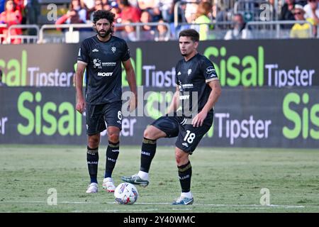 Cagliari, Italia. 15 settembre 2024. Il centrocampista del Cagliari Răzvan Gabriel Marin in azione durante la partita di calcio di serie A tra Cagliari calcio e Napoli all'Unipol Domus di Cagliari, Sardegna - domenica 15 settembre 2024. Sport - calcio (foto di Gianluca Zuddas/Lapresse) credito: LaPresse/Alamy Live News Foto Stock