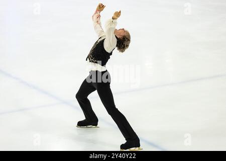 Ilia MALININ (USA) durante il Free Skating maschile il 15 settembre 2024 presso IceLab Bergamo, Italia, durante il Challenger Series Lombardia Trophy, gara di pattinaggio su ghiaccio a Bergamo, Italia, 15 settembre 2024 Foto Stock