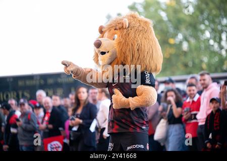 Tolosa, Francia. 15 settembre 2024. Ovalion prima del campionato francese Top 14 rugby match tra lo Stade Toulousain (Tolosa) e lo Stade Rochelais (la Rochelle) il 15 settembre 2024 allo stadio Ernest Wallon di Tolosa, Francia - foto Nathan Barange/DPPI Credit: DPPI Media/Alamy Live News Foto Stock