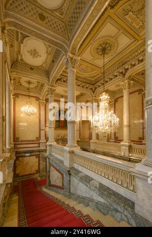 Wien, Hotel Imperial, Prunkstiege // Vienna, Hotel Imperial, scale principali Foto Stock