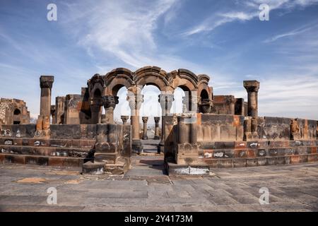 Rovine del tempio Zvartnots a Erevan, Armenia Foto Stock