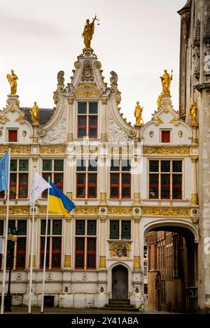 Barocco Donkey Alley del Palazzo della Signora di giustizia a Bruges, Belgio. Foto Stock