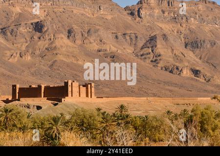 La provincia di Ouarzazate al confine con il deserto è ricca di testimonianze storiche e paesaggi incantevoli berberi Marocco, Nord Africa Foto Stock